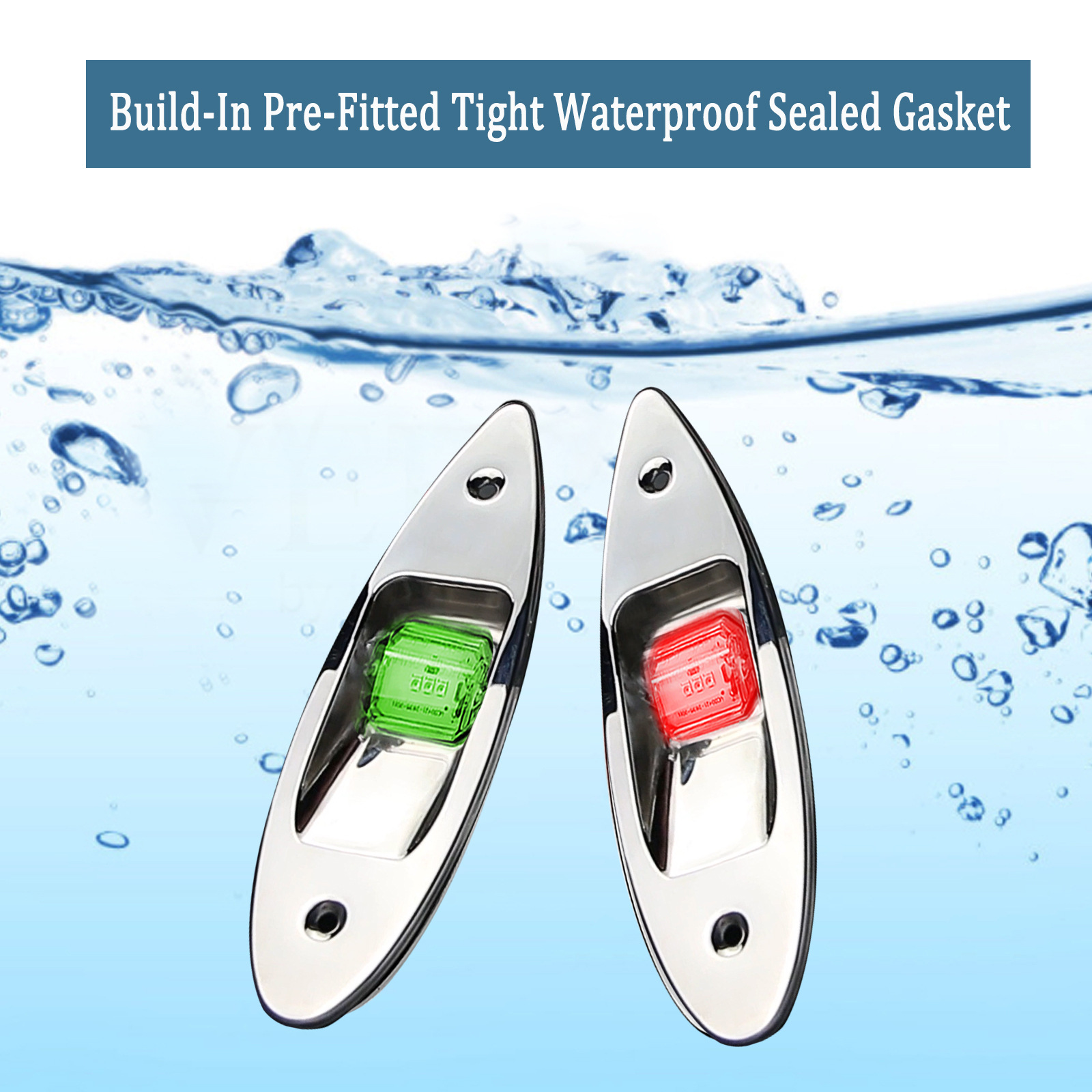 Stainless Steel LED Yacht Navigation Light Signal Light Fishing Boat Indicator Light USCG Pair 12V