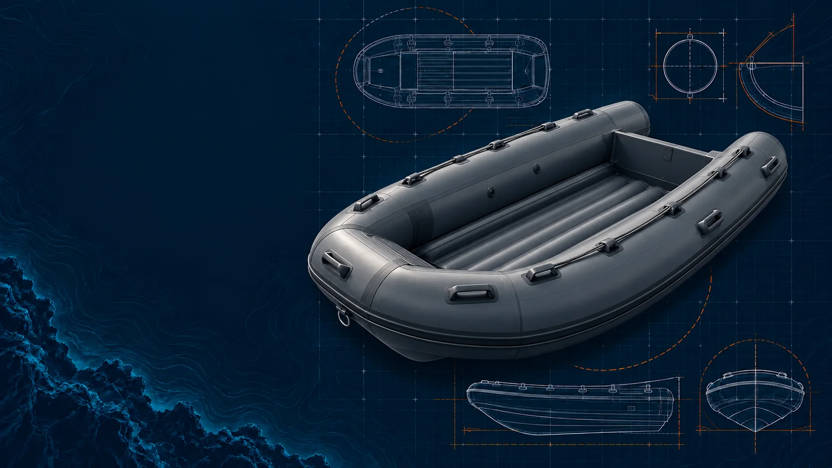 Specialty Boats: AI-assisted configuration illustration based on Reachsea catalog family, not an exact product or factory photo