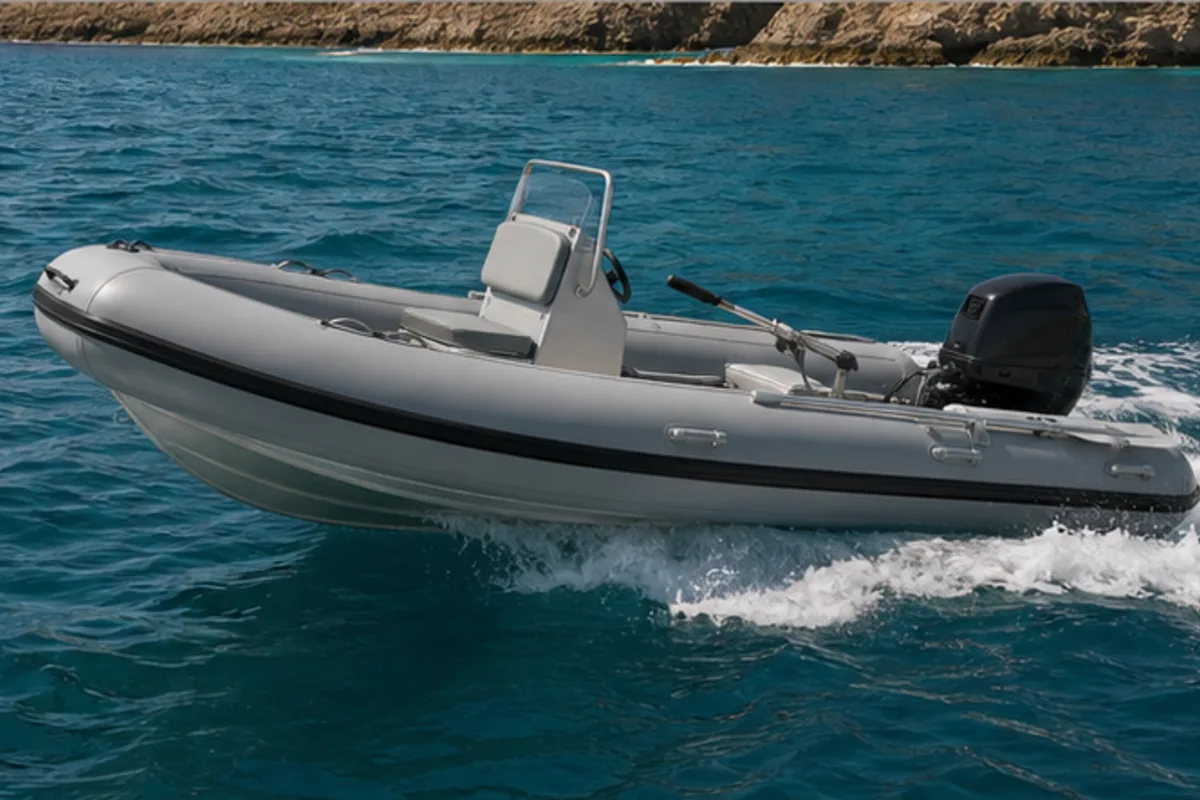 aluminum RIB boat on-water use scene