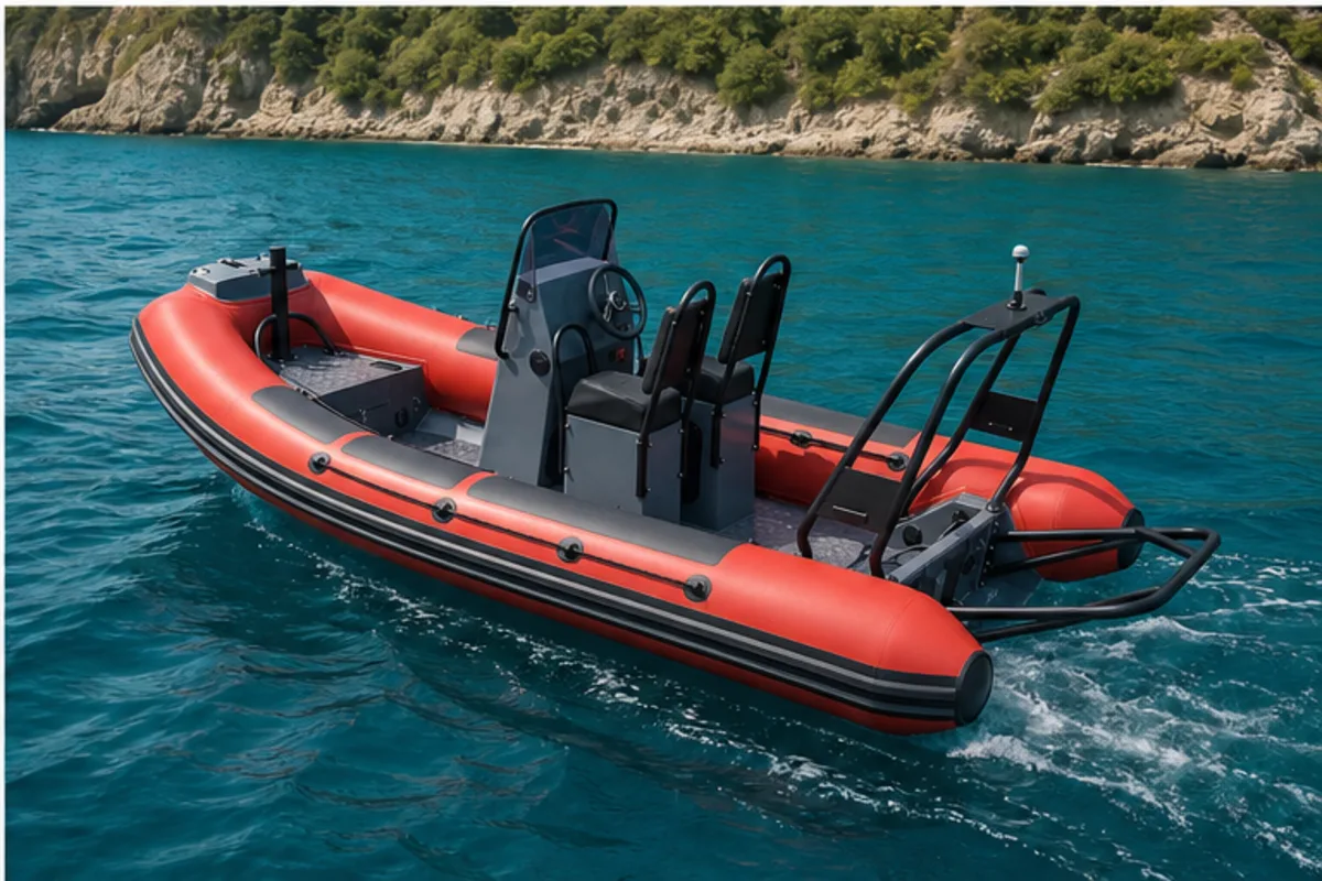 rescue and military-style RIB boat on-water use scene